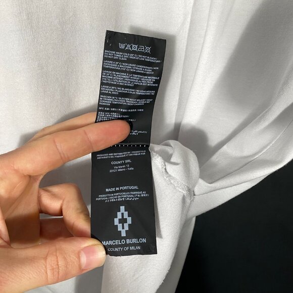 Marcelo Burlon Wings print round neck T-shirt white mens size medium - Picture 7 of 7